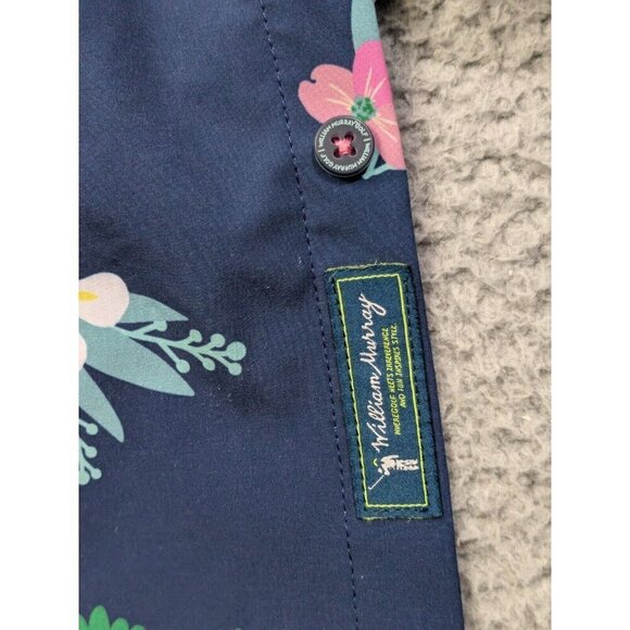 William Murray Shirt Mens Large Short Sleeve Button Colorful Floral Blue - Picture 13 of 16